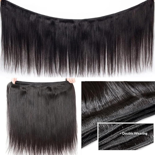 Great Grace - 3 Virgin Brazilian Straight Bundles - 16, 18, 20 Inch*