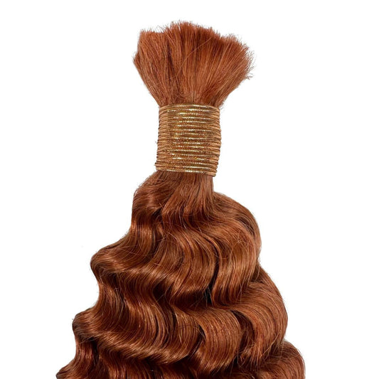 Copper Deep Wave Color 350 Bulk 100% Virgin Braiding Hair