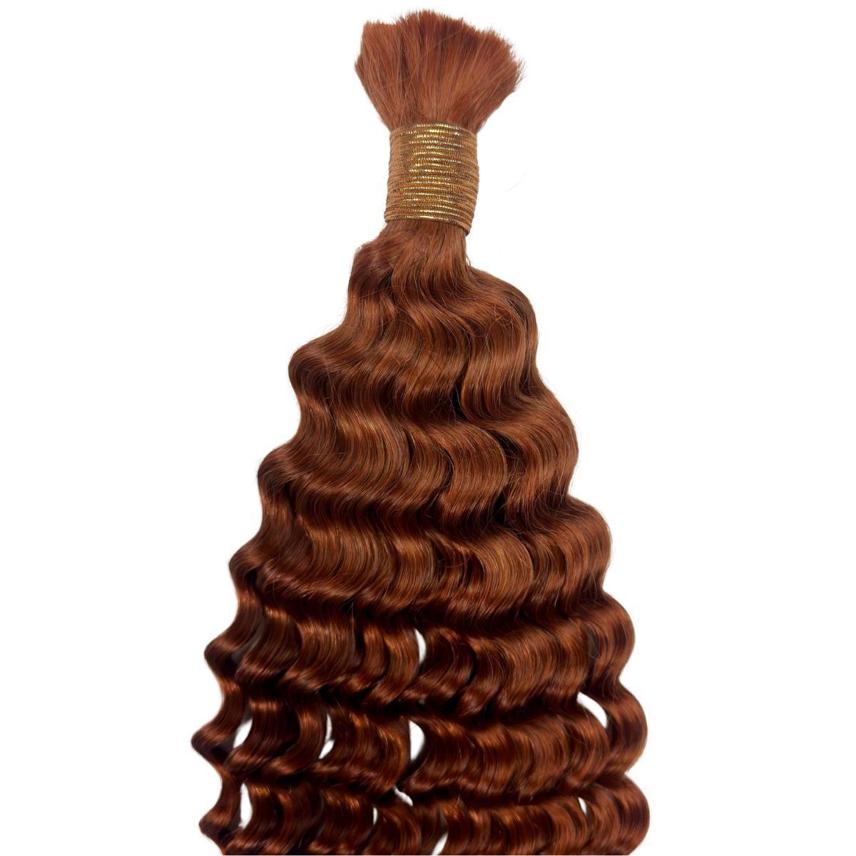 Copper Deep Wave Color 350 Bulk 100% Virgin Braiding Hair