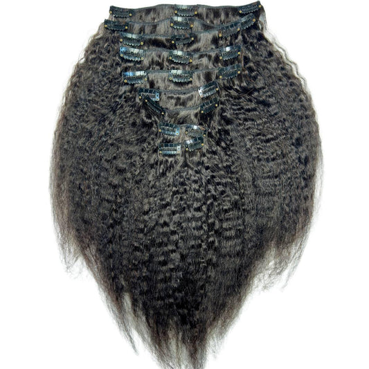 Kinky Straight Clip-In 100% Virgin Hair Extensions