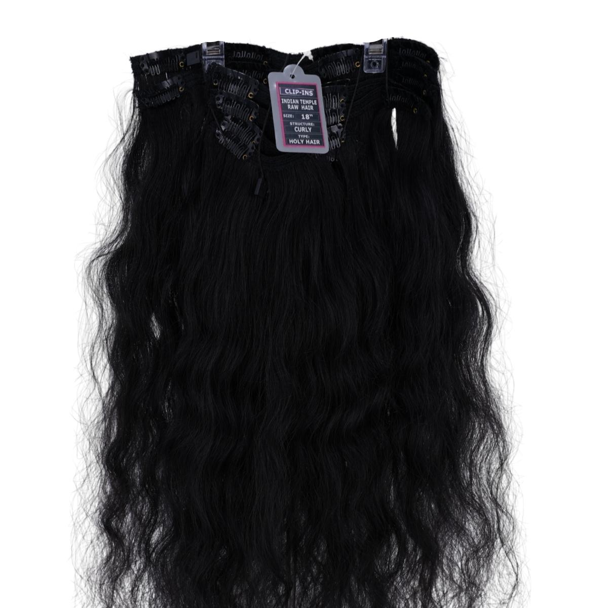 Indian Curly Natural Black Clip-in 100% Virgin Hair Extensions
