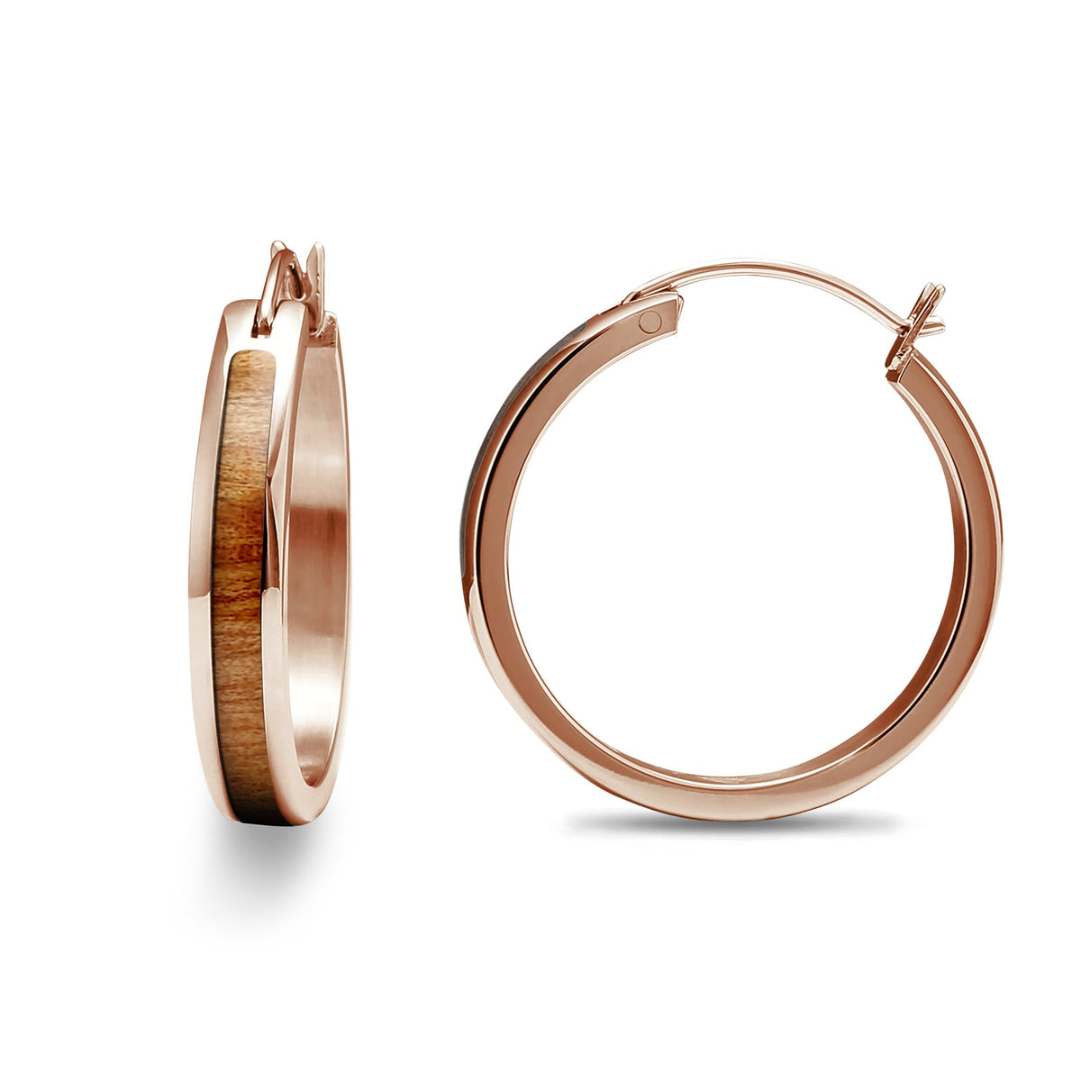 Gum Burl Hoop Earrings - Rose Gold