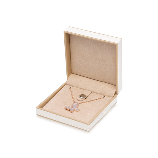 Mother of Pearl w/ 18k Rose Gold Butterfly Necklace Jewelry