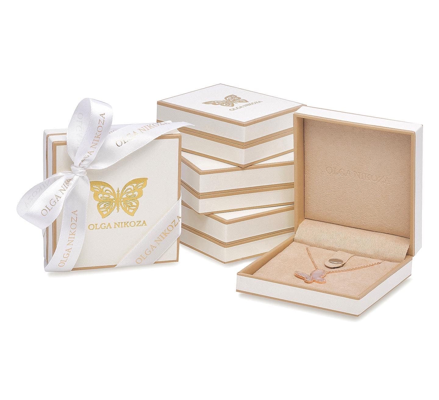 Mother of Pearl w/ 18k Rose Gold Butterfly Necklace Jewelry