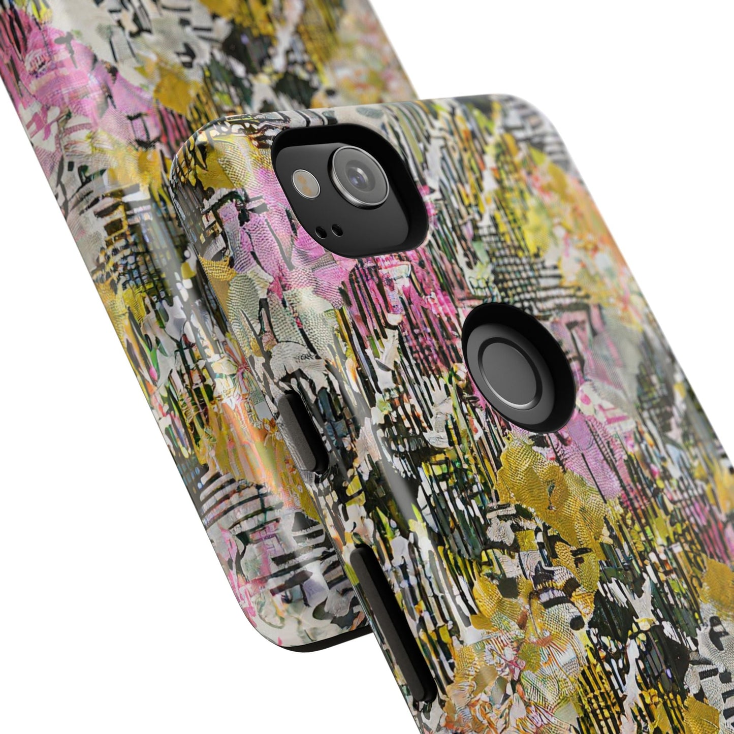 Purple Plaid Floral Artistic Tough Phone Case For iPhone, Samsung Galaxy, Or Google Pixel