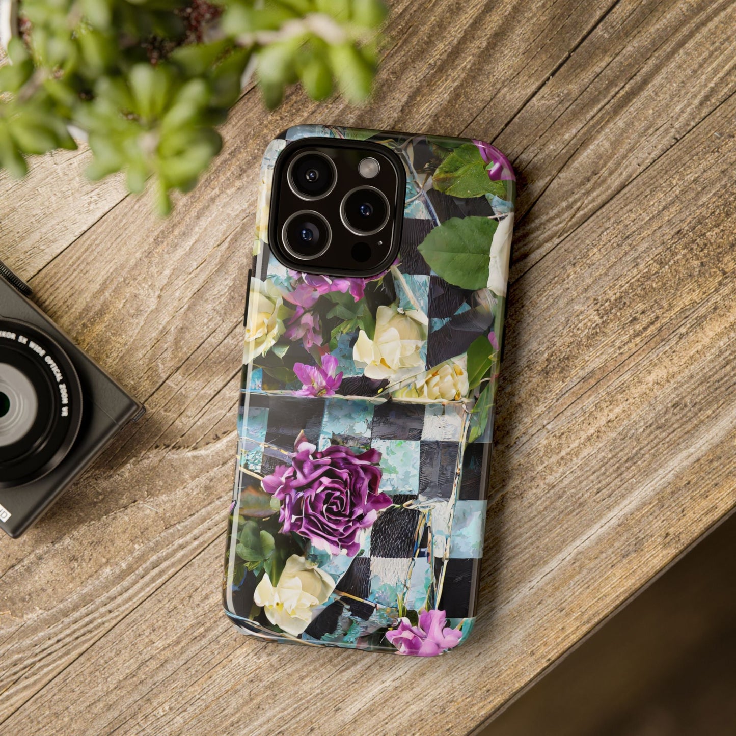 Checkerboard Tough Phone Case For iPhone, Samsung Galaxy, And Google Pixel