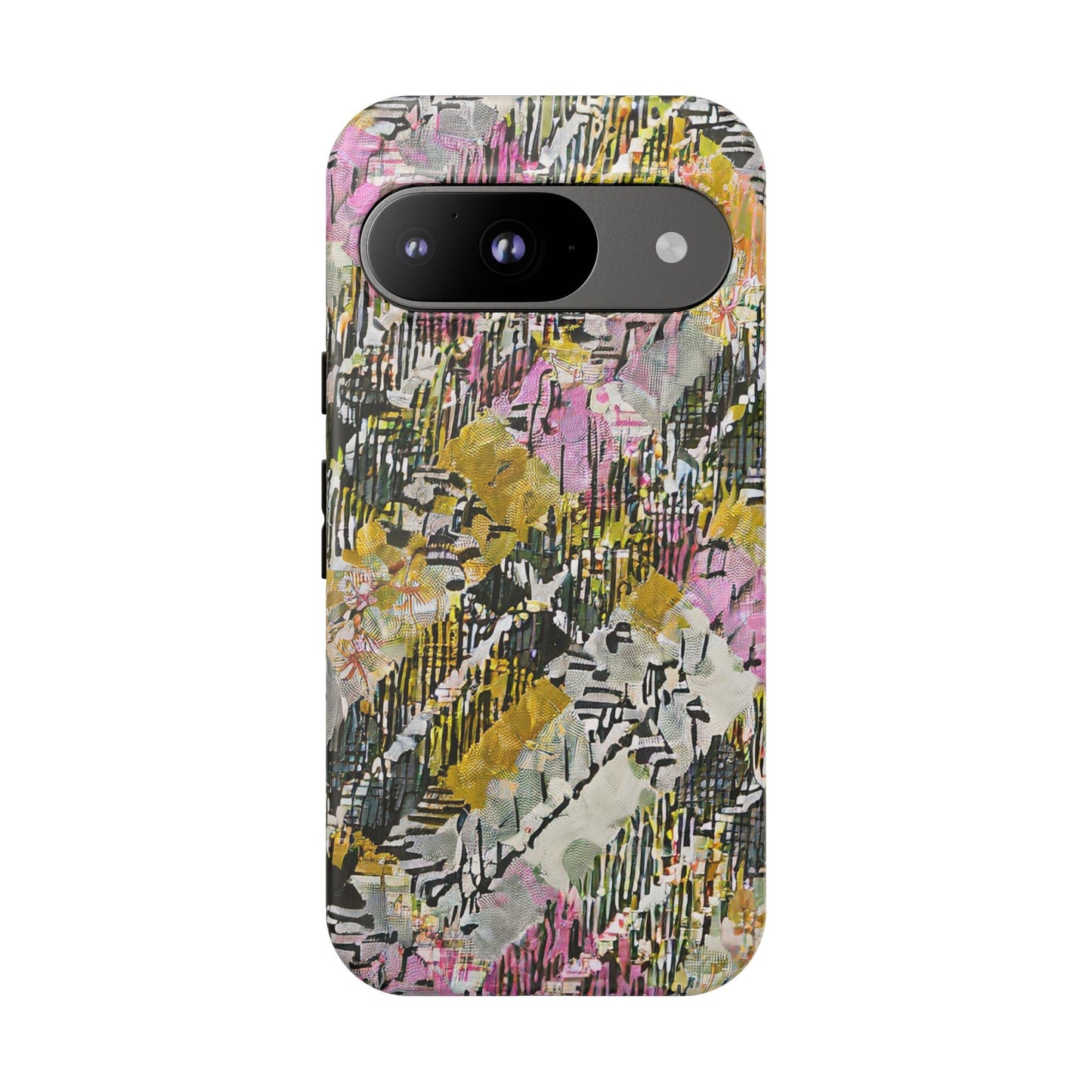Purple Plaid Floral Artistic Tough Phone Case For iPhone, Samsung Galaxy, Or Google Pixel