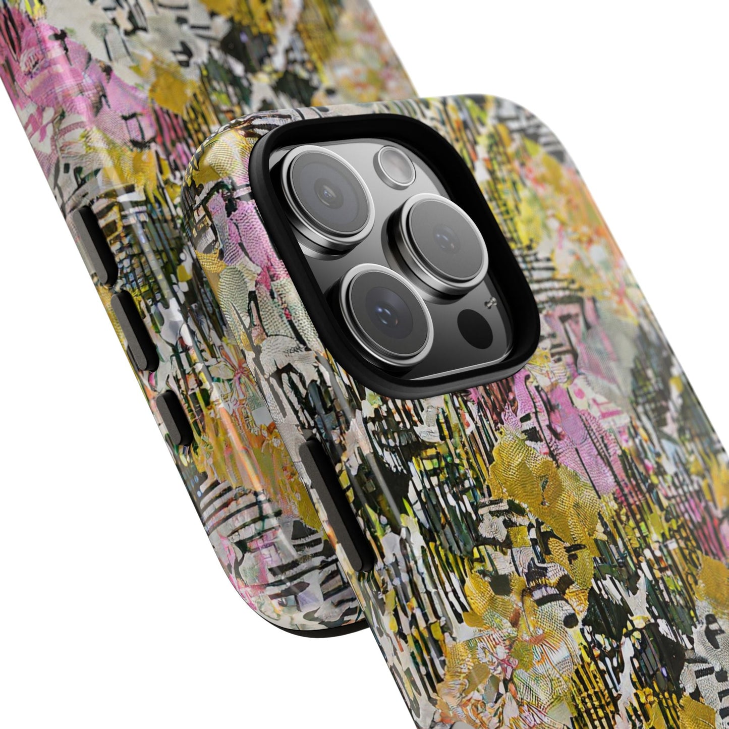Purple Plaid Floral Artistic Tough Phone Case For iPhone, Samsung Galaxy, Or Google Pixel