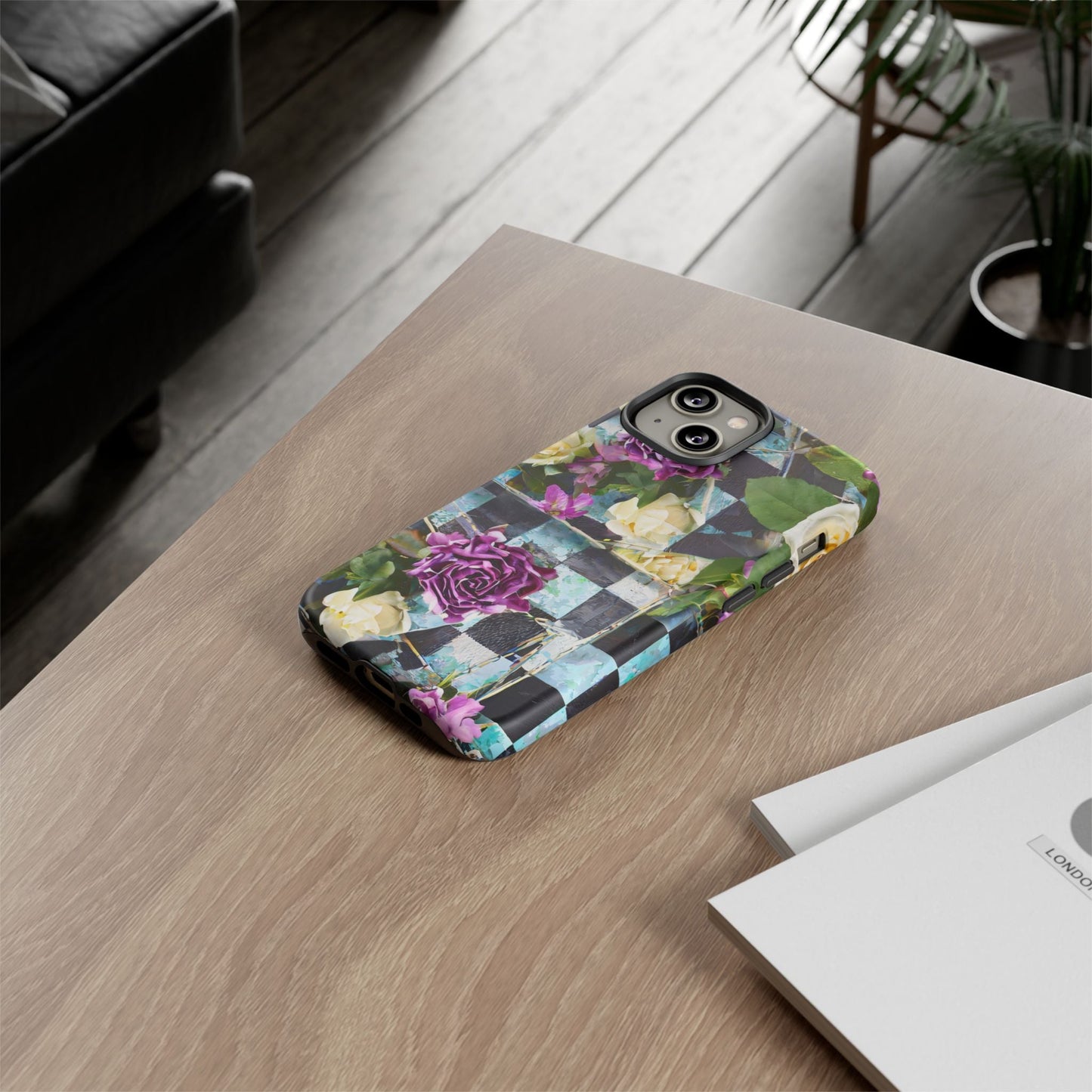 Checkerboard Tough Phone Case For iPhone, Samsung Galaxy, And Google Pixel
