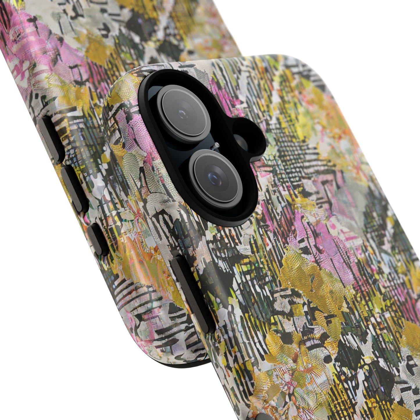 Purple Plaid Floral Artistic Tough Phone Case For iPhone, Samsung Galaxy, Or Google Pixel