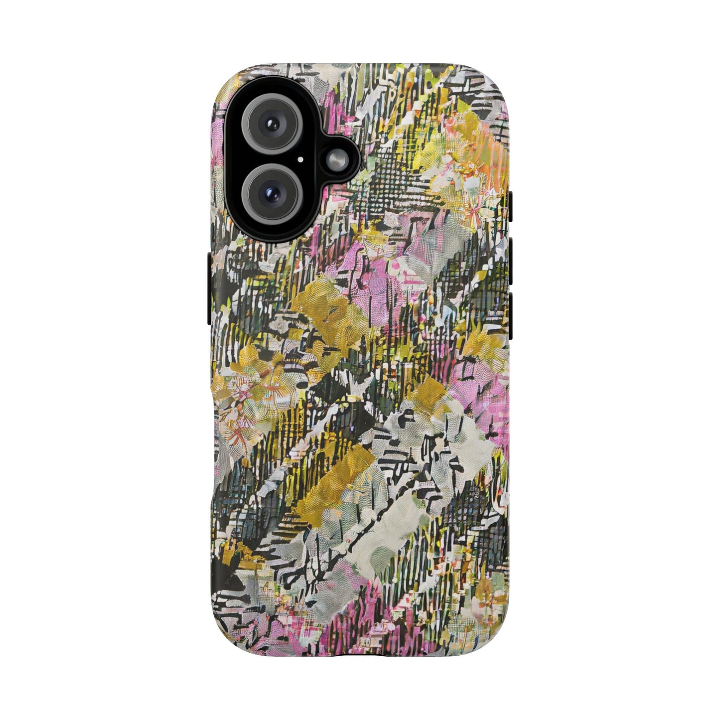 Purple Plaid Floral Artistic Tough Phone Case For iPhone, Samsung Galaxy, Or Google Pixel