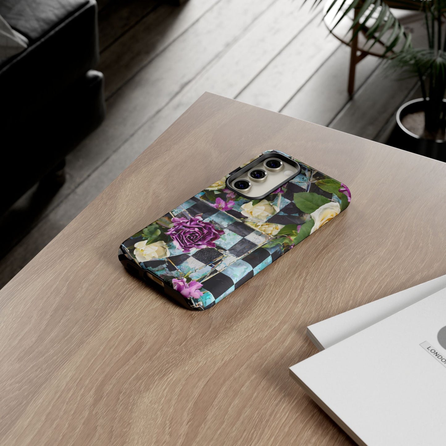 Checkerboard Tough Phone Case For iPhone, Samsung Galaxy, And Google Pixel
