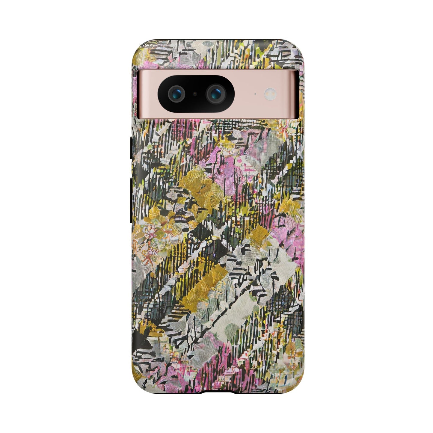Purple Plaid Floral Artistic Tough Phone Case For iPhone, Samsung Galaxy, Or Google Pixel