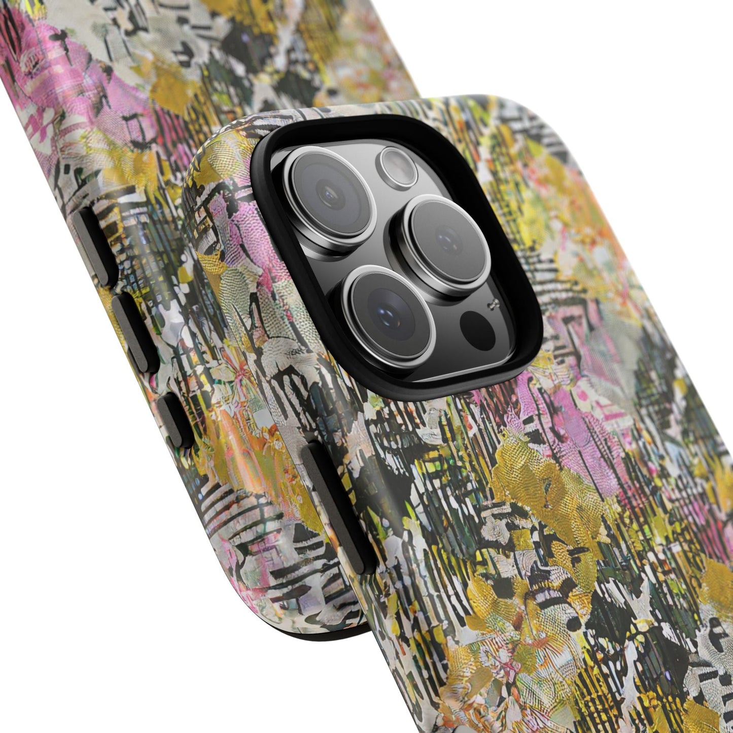 Purple Plaid Floral Artistic Tough Phone Case For iPhone, Samsung Galaxy, Or Google Pixel