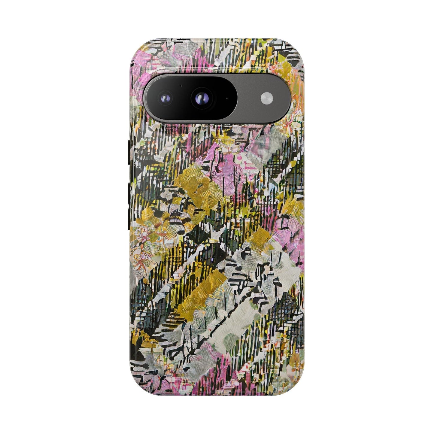 Purple Plaid Floral Artistic Tough Phone Case For iPhone, Samsung Galaxy, Or Google Pixel