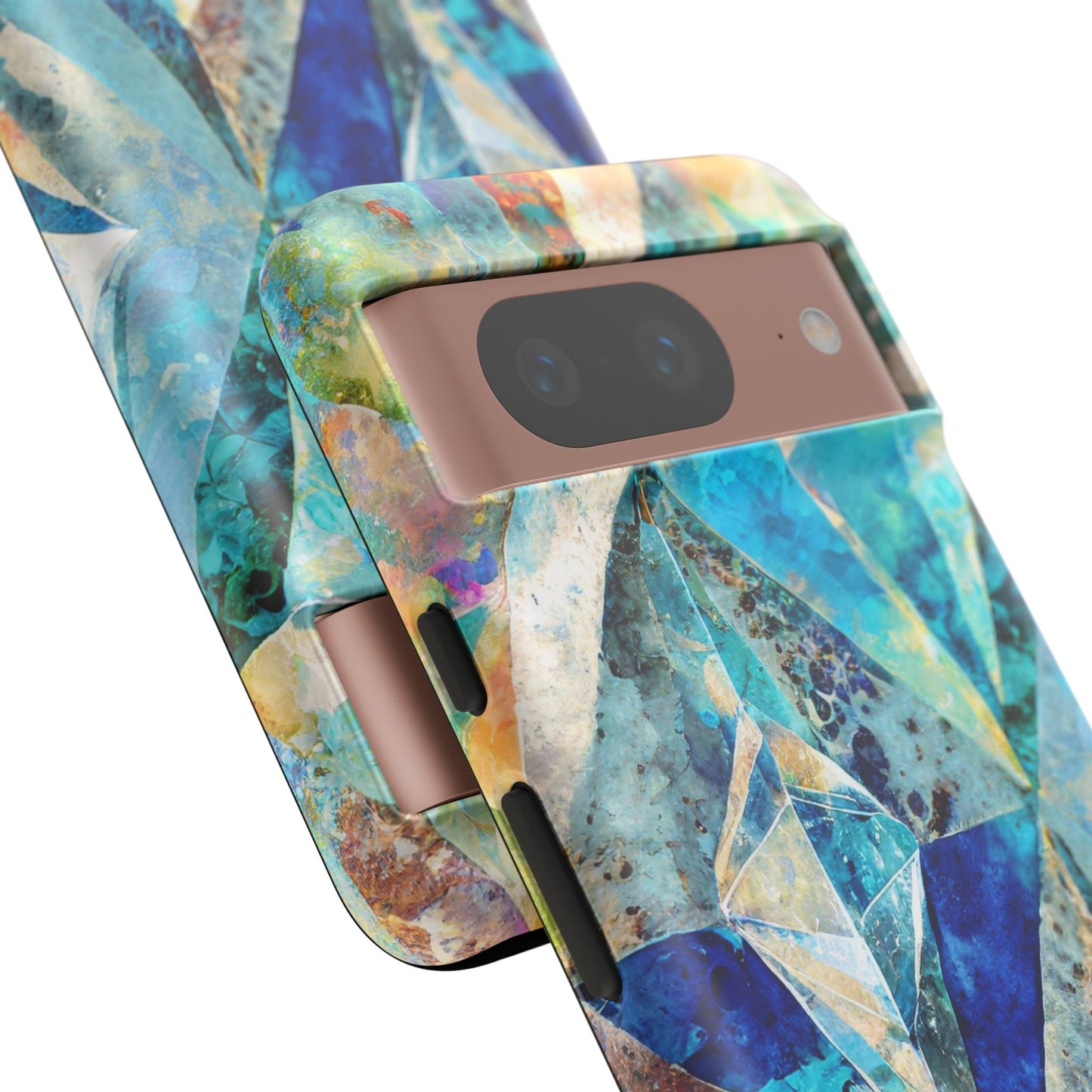 Diamond Blue Abstract Tough Phone Case For iPhone, Samsung Galaxy, And Google Pixel