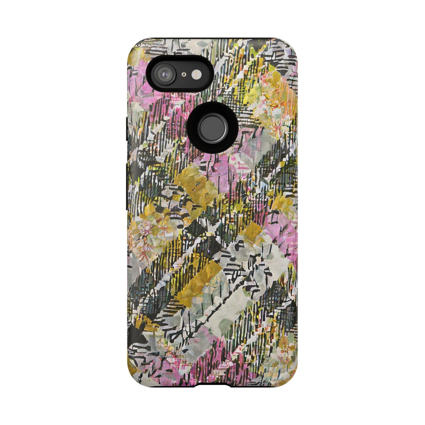 Purple Plaid Floral Artistic Tough Phone Case For iPhone, Samsung Galaxy, Or Google Pixel