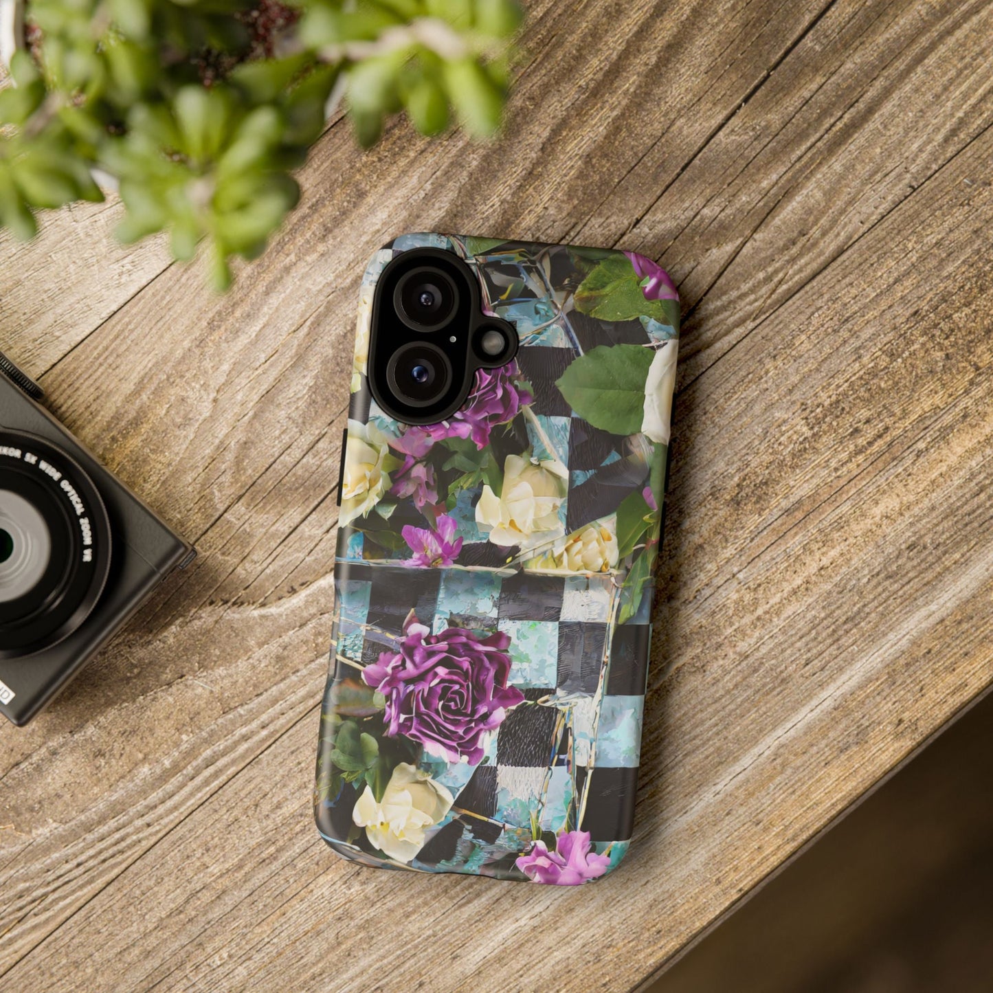 Checkerboard Tough Phone Case For iPhone, Samsung Galaxy, And Google Pixel