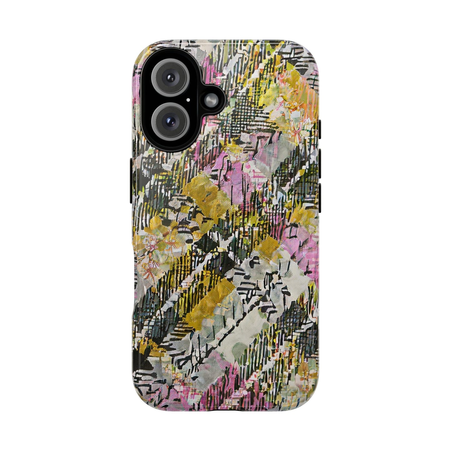 Purple Plaid Floral Artistic Tough Phone Case For iPhone, Samsung Galaxy, Or Google Pixel