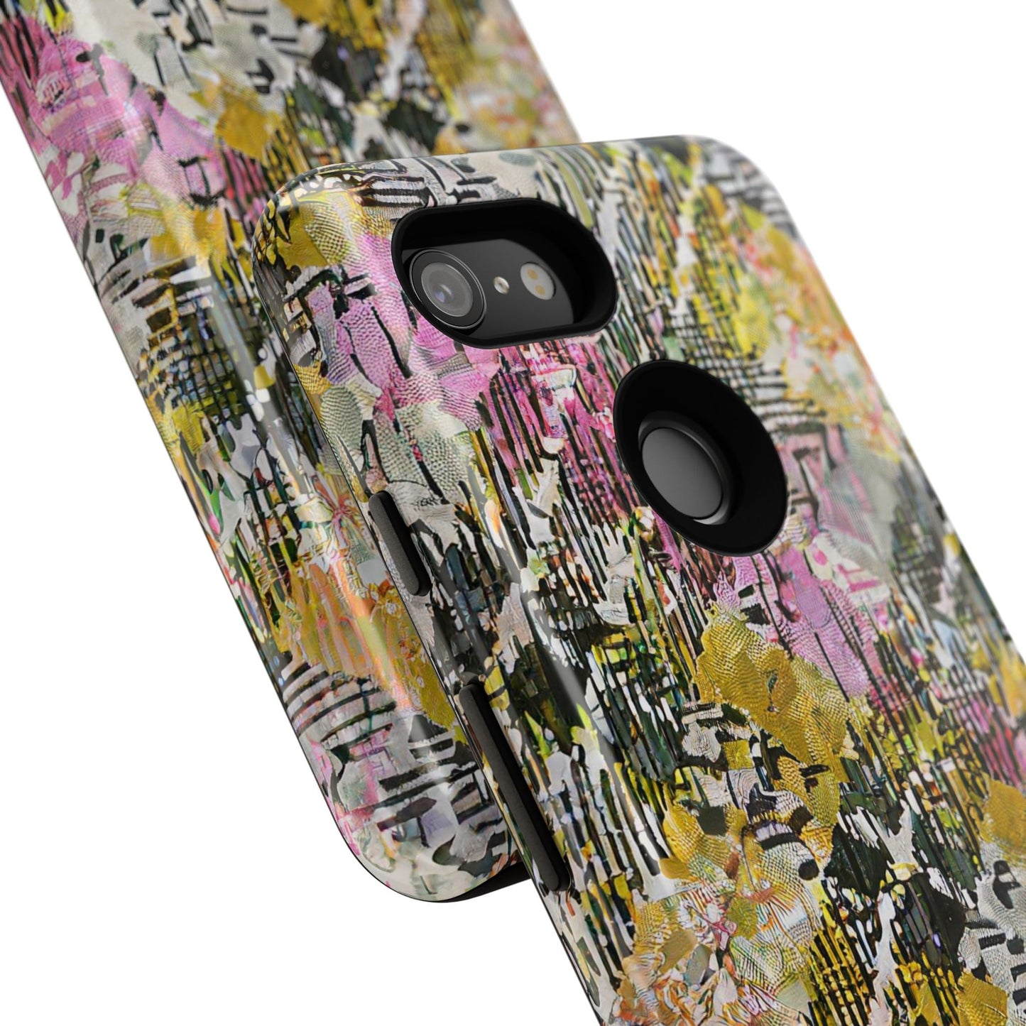 Purple Plaid Floral Artistic Tough Phone Case For iPhone, Samsung Galaxy, Or Google Pixel