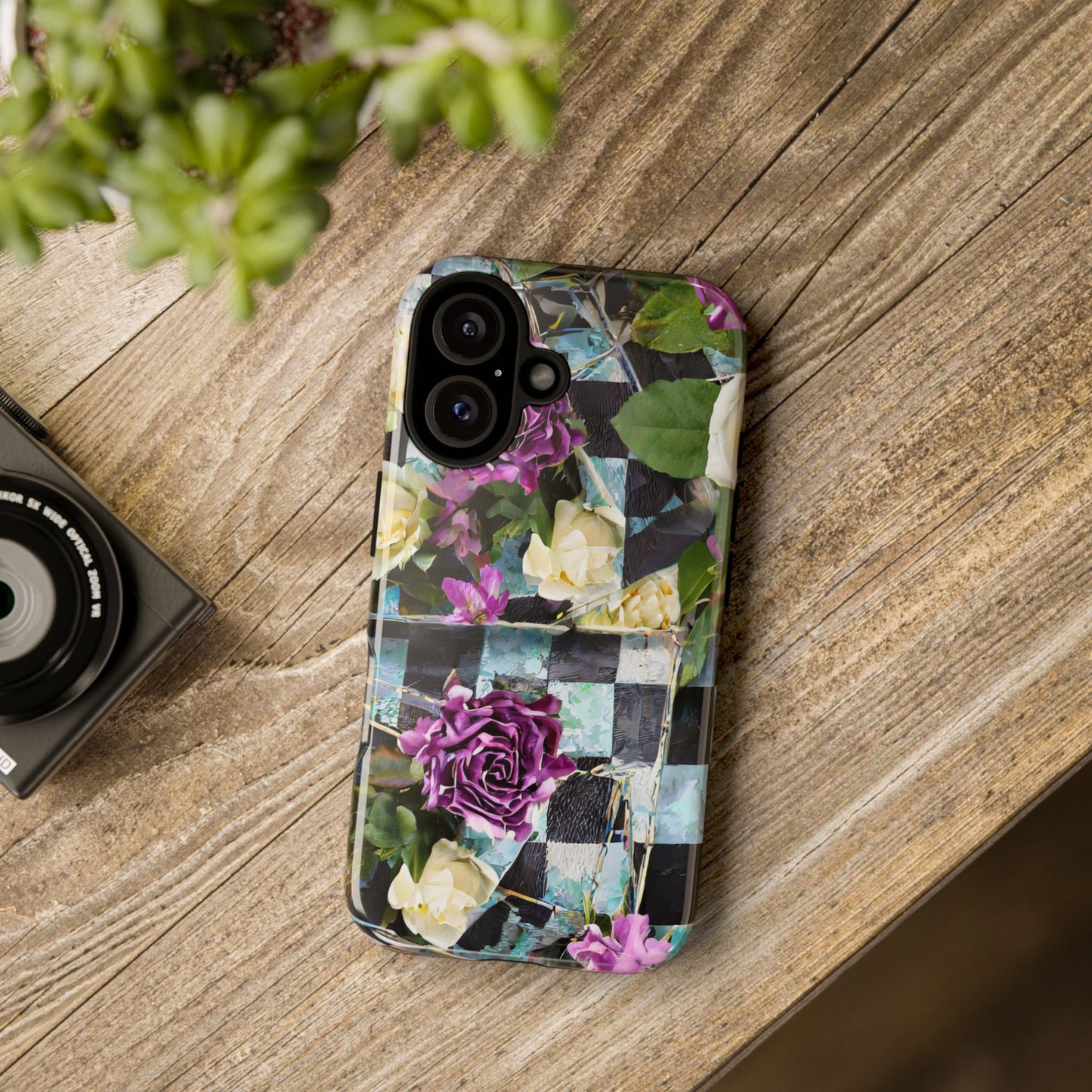 Checkerboard Tough Phone Case For iPhone, Samsung Galaxy, And Google Pixel
