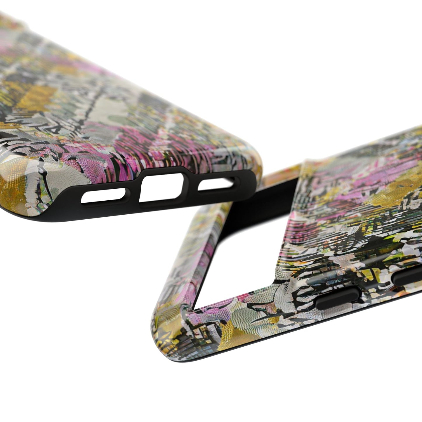 Purple Plaid Floral Artistic Tough Phone Case For iPhone, Samsung Galaxy, Or Google Pixel