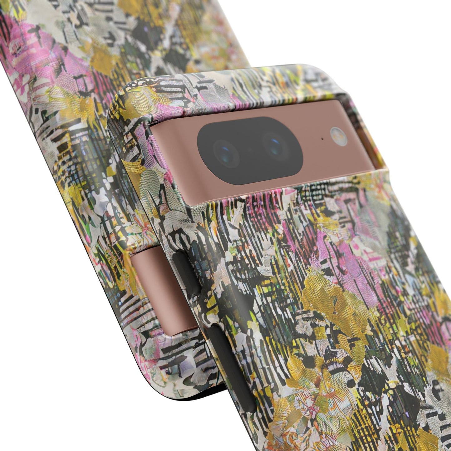 Purple Plaid Floral Artistic Tough Phone Case For iPhone, Samsung Galaxy, Or Google Pixel