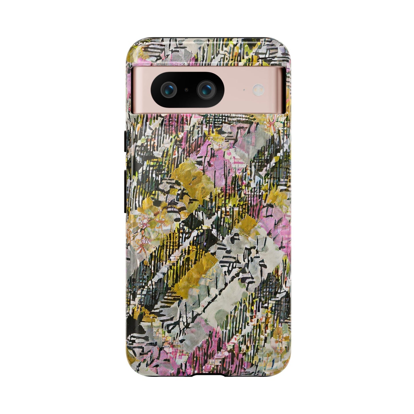 Purple Plaid Floral Artistic Tough Phone Case For iPhone, Samsung Galaxy, Or Google Pixel
