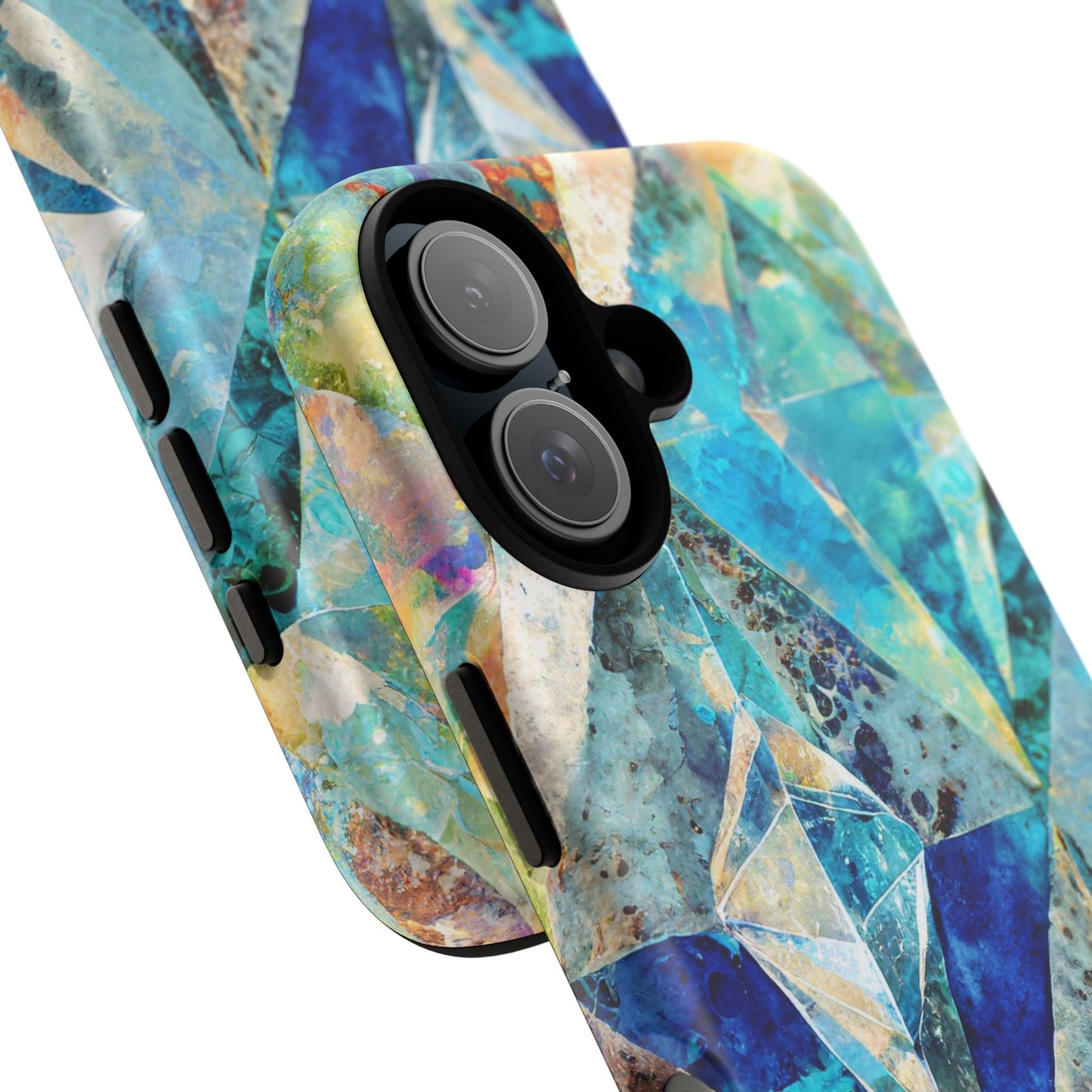 Diamond Blue Abstract Tough Phone Case For iPhone, Samsung Galaxy, And Google Pixel