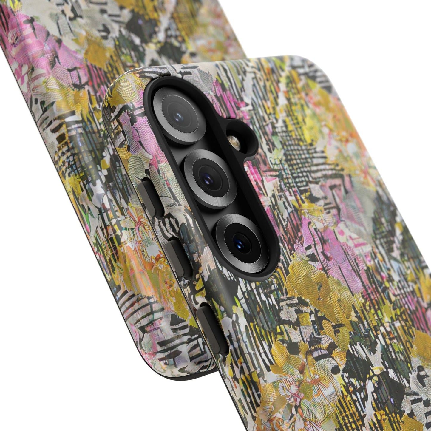 Purple Plaid Floral Artistic Tough Phone Case For iPhone, Samsung Galaxy, Or Google Pixel