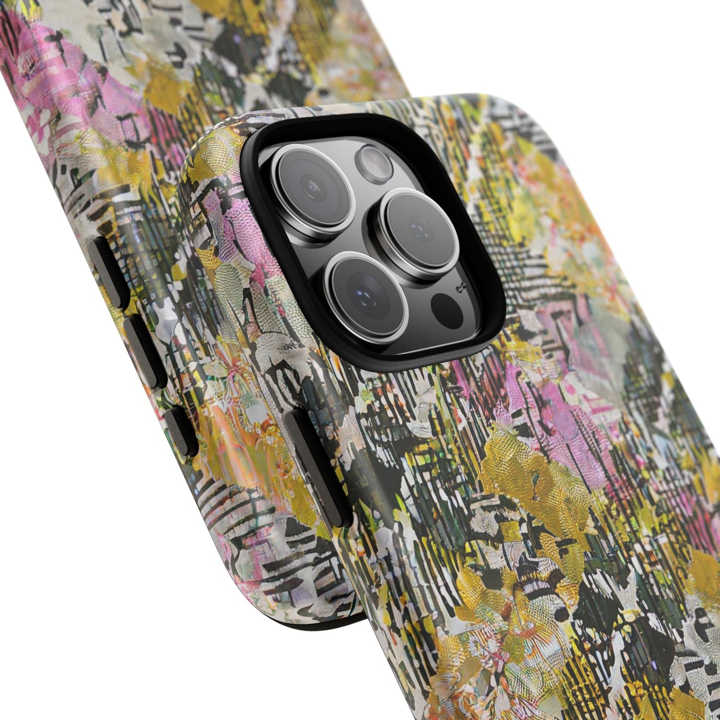 Purple Plaid Floral Artistic Tough Phone Case For iPhone, Samsung Galaxy, Or Google Pixel