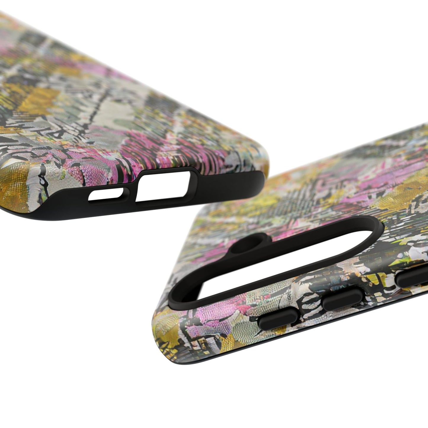 Purple Plaid Floral Artistic Tough Phone Case For iPhone, Samsung Galaxy, Or Google Pixel