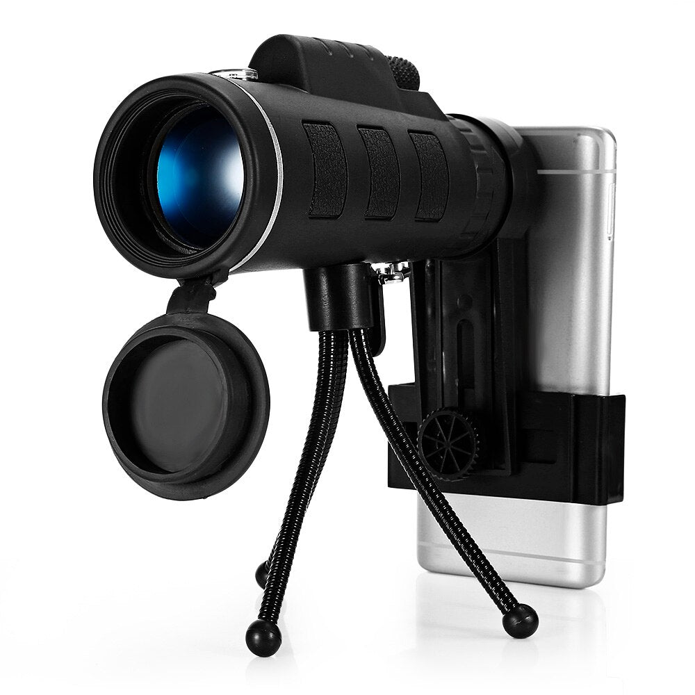 40X60 Monocular Telescope Zoom with Compass Phone Clip Tripod For Phone Camera