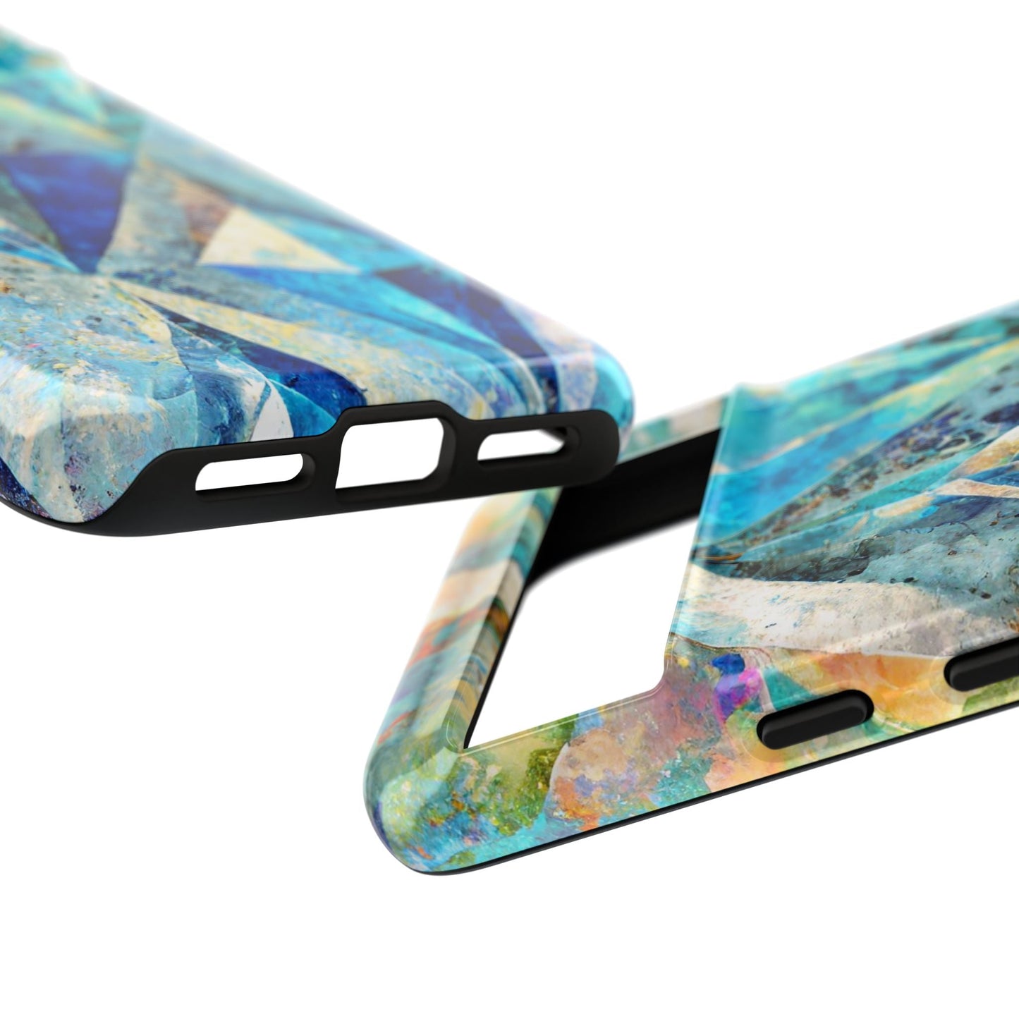 Diamond Blue Abstract Tough Phone Case For iPhone, Samsung Galaxy, And Google Pixel