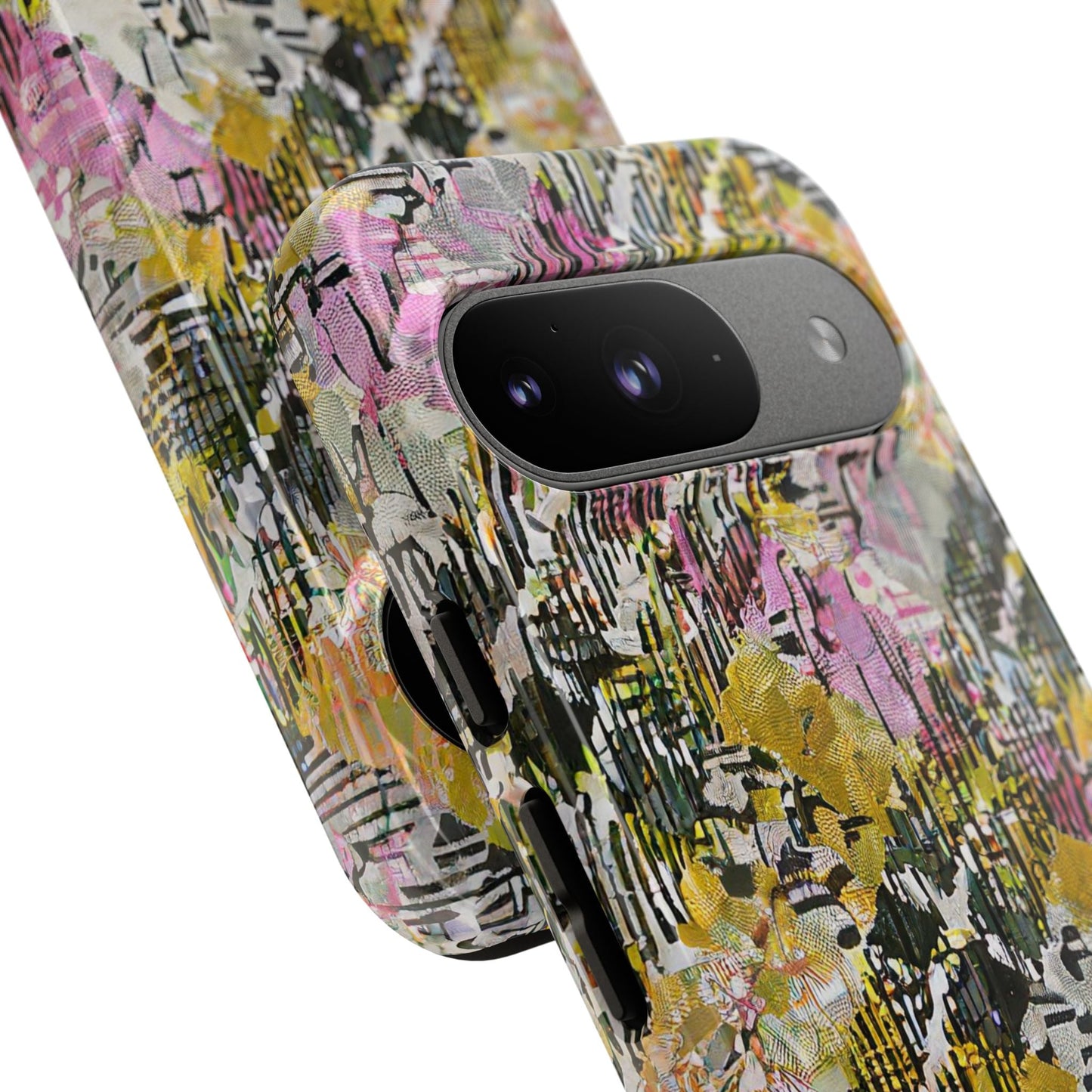 Purple Plaid Floral Artistic Tough Phone Case For iPhone, Samsung Galaxy, Or Google Pixel