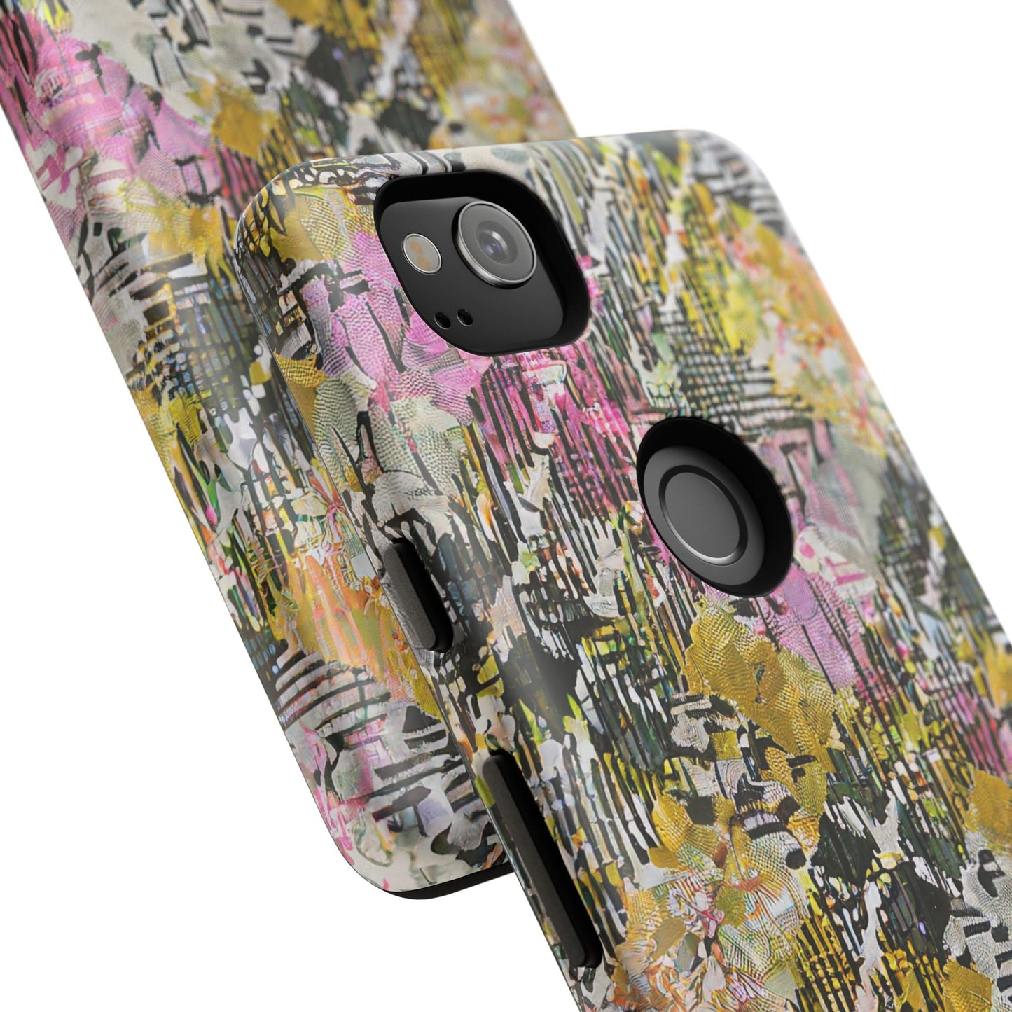 Purple Plaid Floral Artistic Tough Phone Case For iPhone, Samsung Galaxy, Or Google Pixel