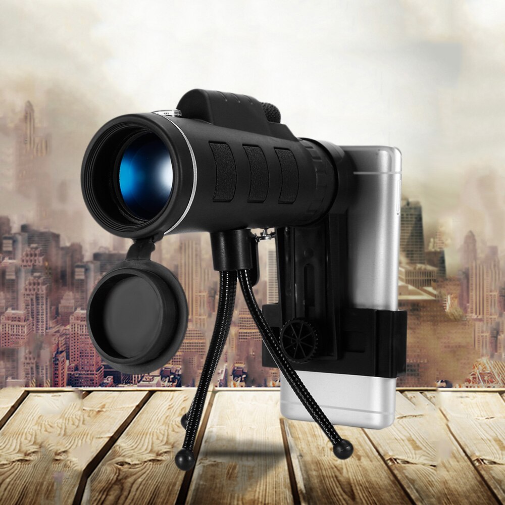 40X60 Monocular Telescope Zoom with Compass Phone Clip Tripod For Phone Camera
