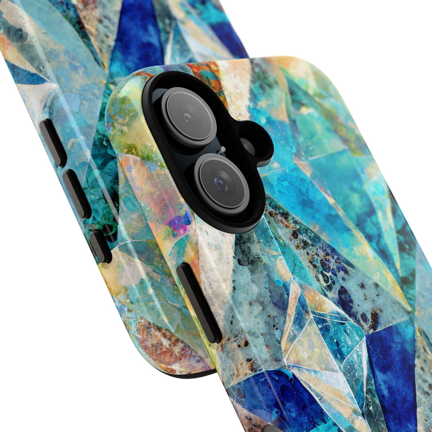 Diamond Blue Abstract Tough Phone Case For iPhone, Samsung Galaxy, And Google Pixel