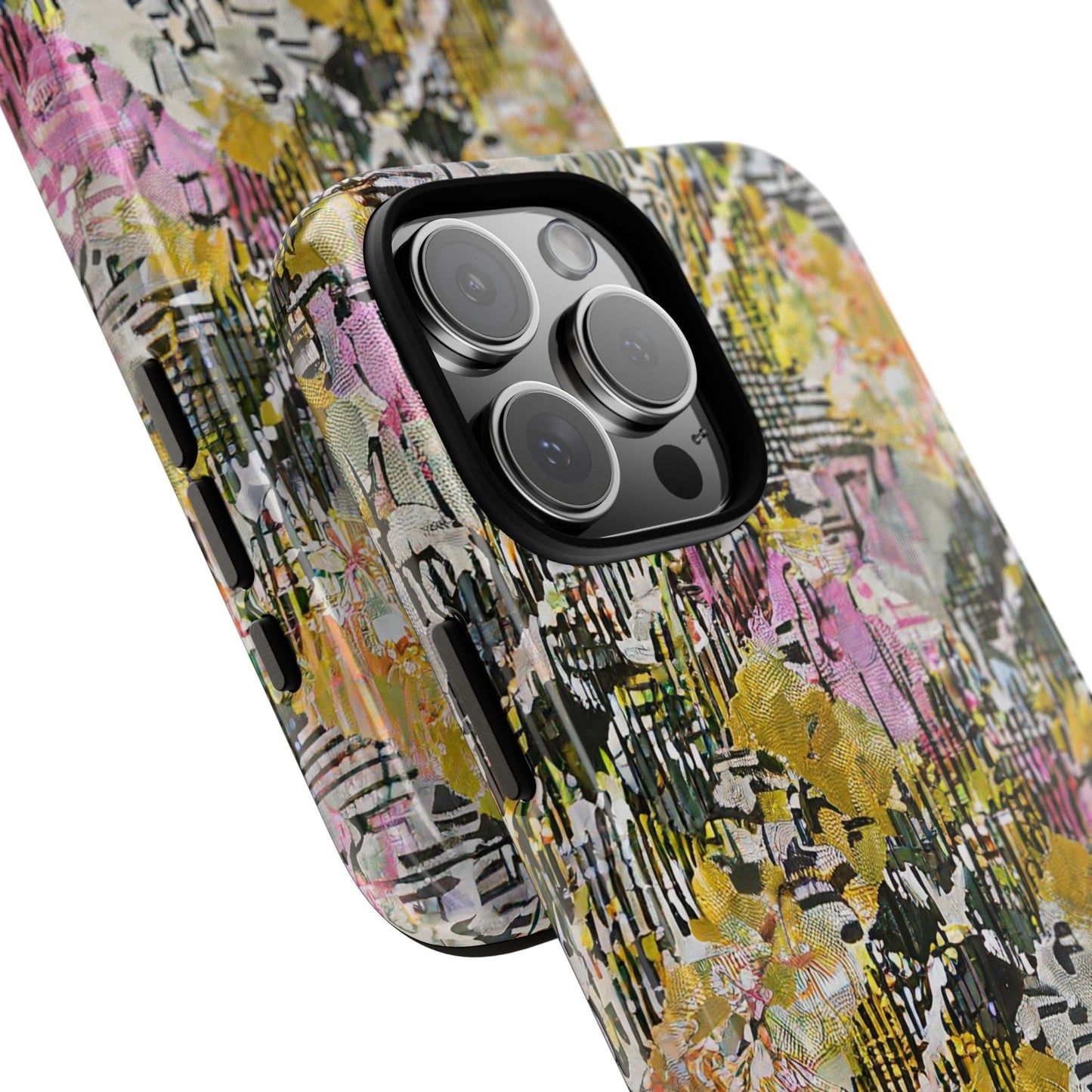 Purple Plaid Floral Artistic Tough Phone Case For iPhone, Samsung Galaxy, Or Google Pixel