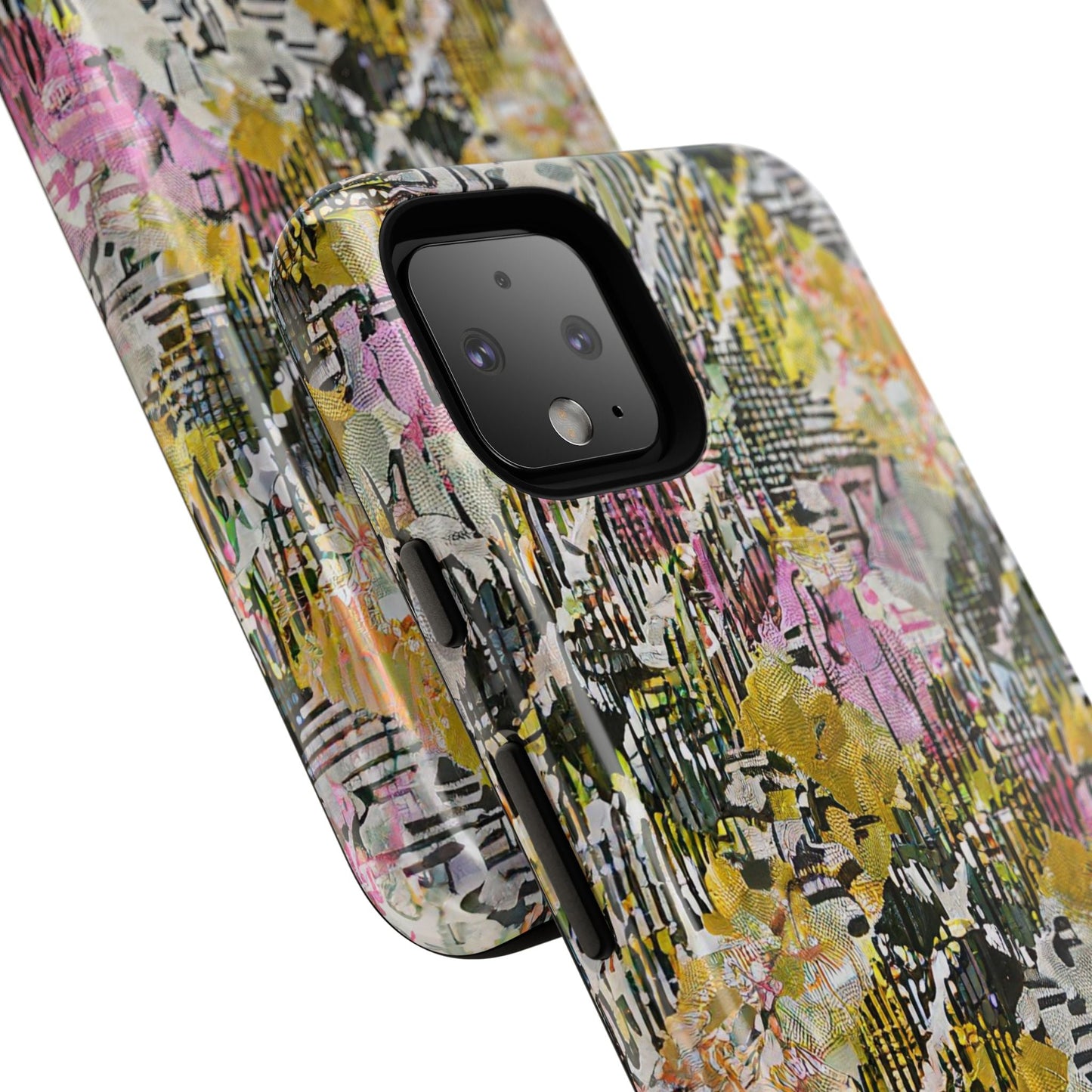 Purple Plaid Floral Artistic Tough Phone Case For iPhone, Samsung Galaxy, Or Google Pixel