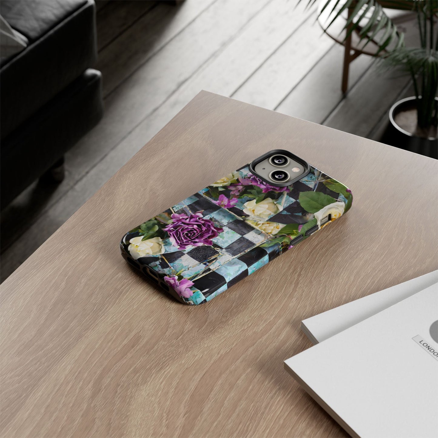 Checkerboard Tough Phone Case For iPhone, Samsung Galaxy, And Google Pixel
