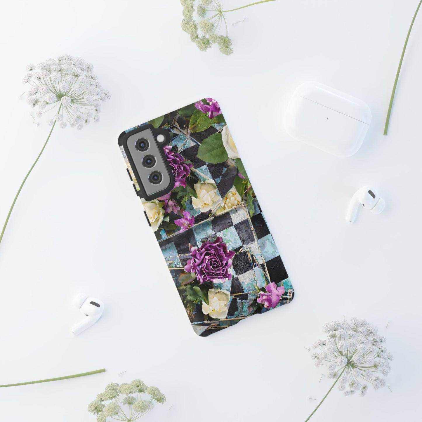 Checkerboard Tough Phone Case For iPhone, Samsung Galaxy, And Google Pixel