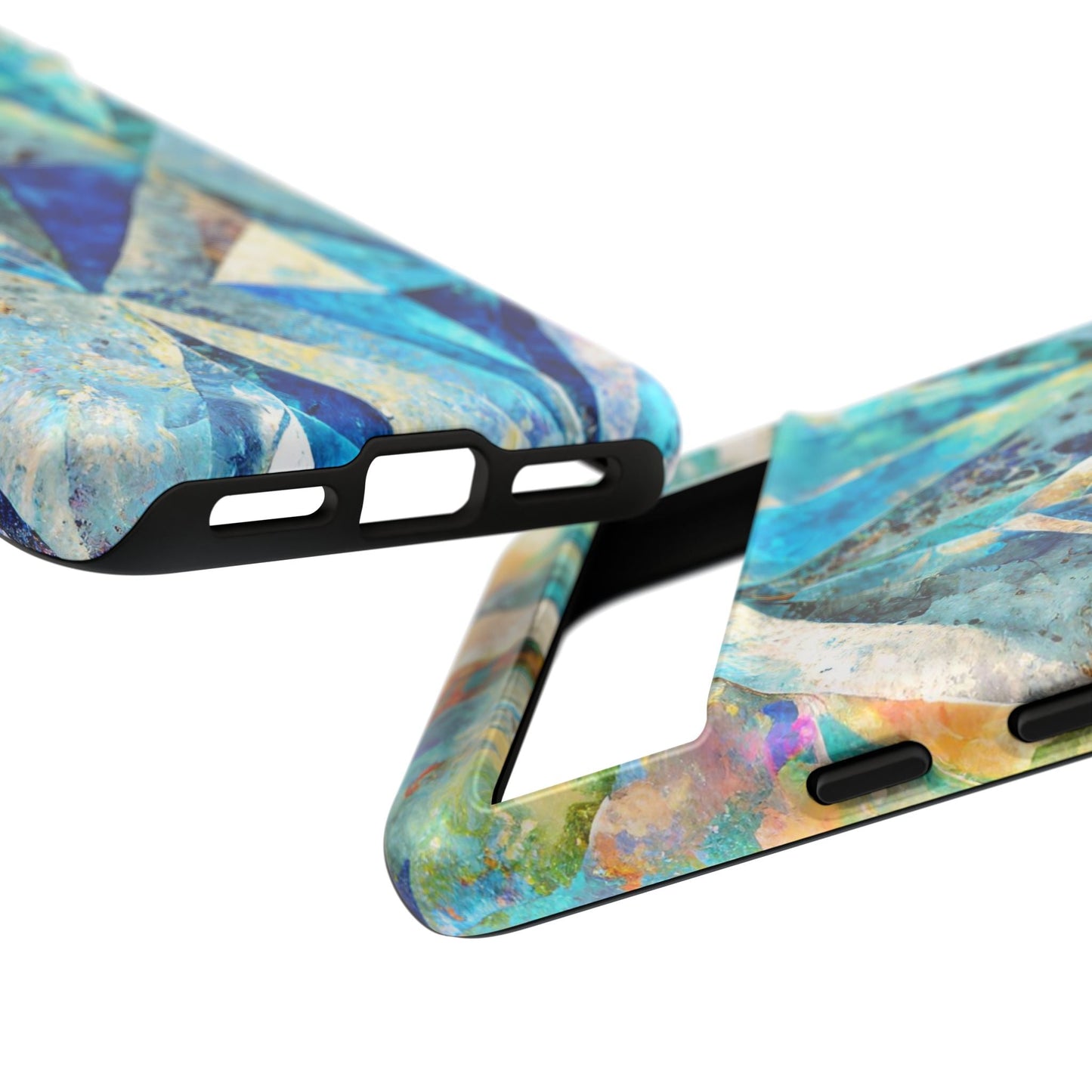 Diamond Blue Abstract Tough Phone Case For iPhone, Samsung Galaxy, And Google Pixel