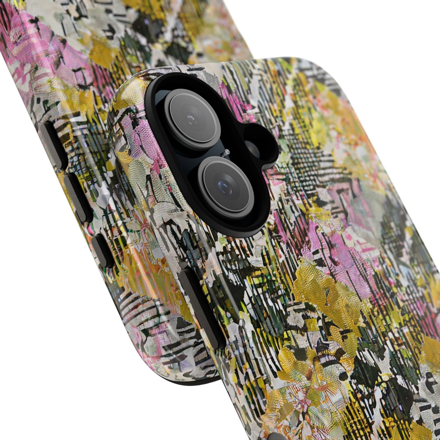 Purple Plaid Floral Artistic Tough Phone Case For iPhone, Samsung Galaxy, Or Google Pixel