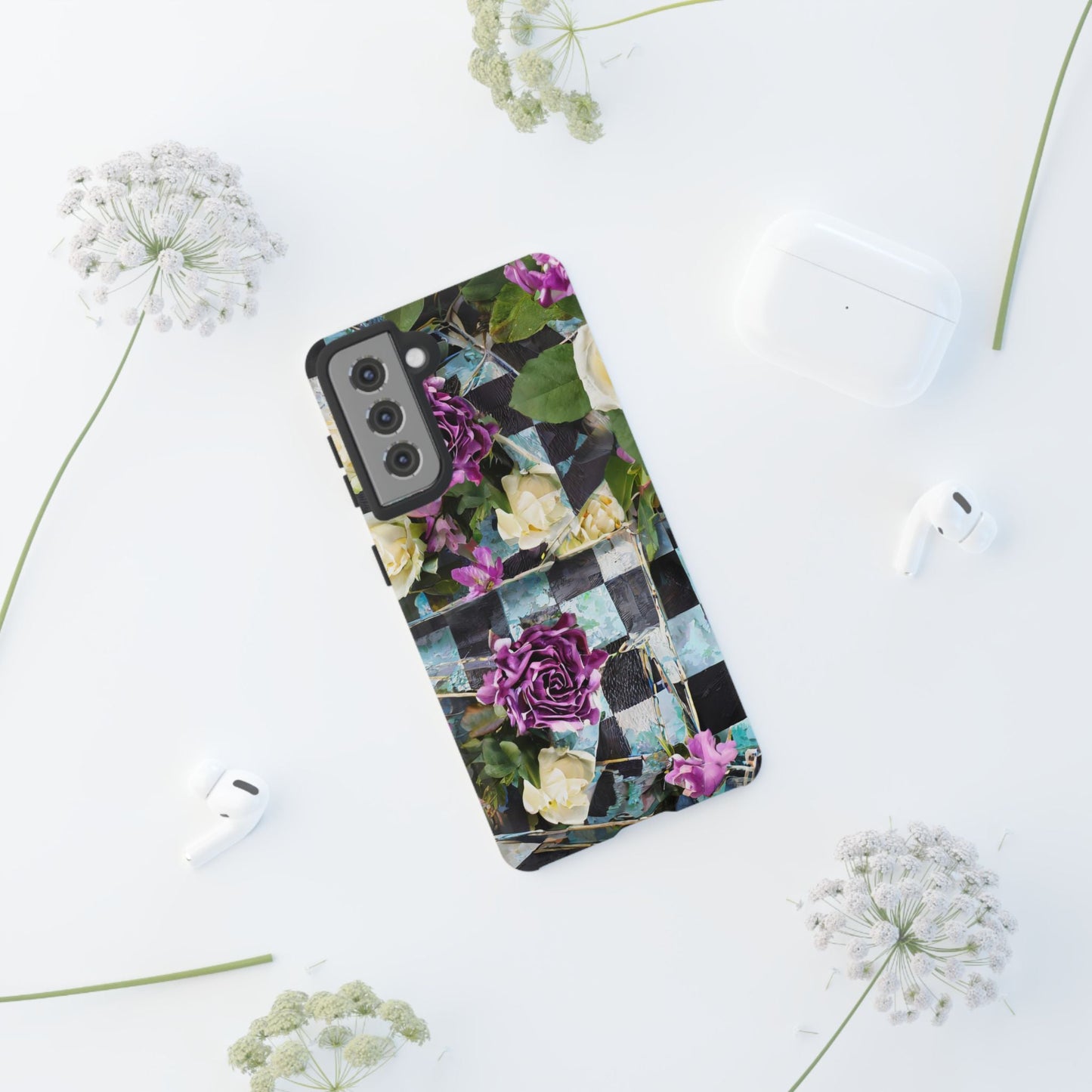Checkerboard Tough Phone Case For iPhone, Samsung Galaxy, And Google Pixel