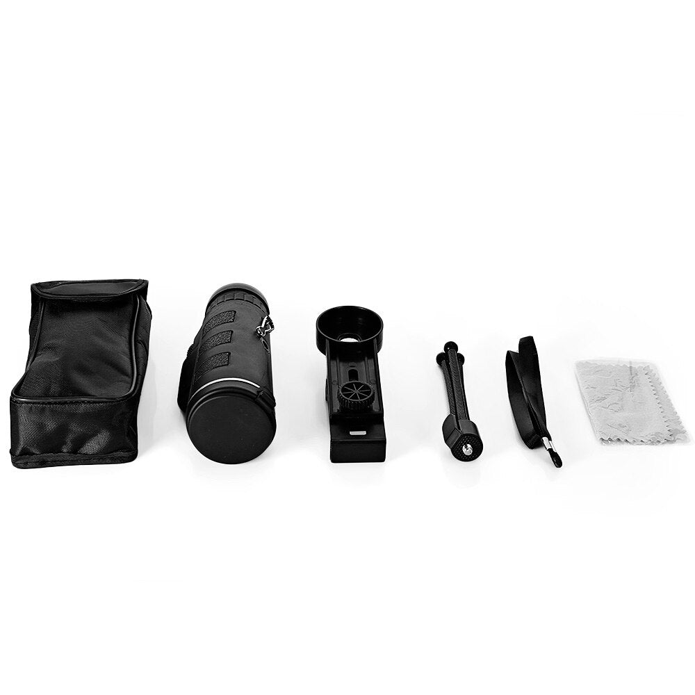 40X60 Monocular Telescope Zoom with Compass Phone Clip Tripod For Phone Camera