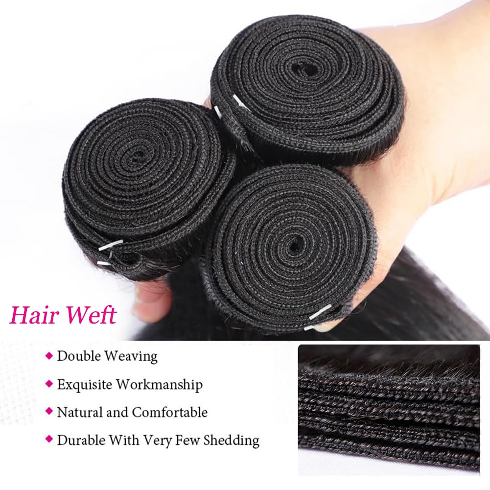 Great Grace - 3 Virgin Brazilian Straight Bundles - 16, 18, 20 Inch*