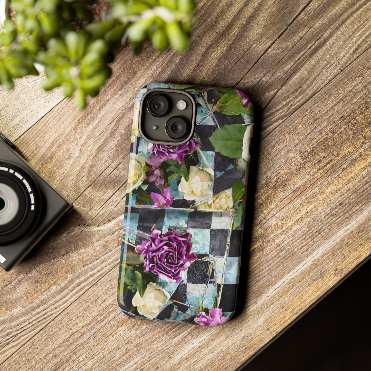 Checkerboard Tough Phone Case For iPhone, Samsung Galaxy, And Google Pixel