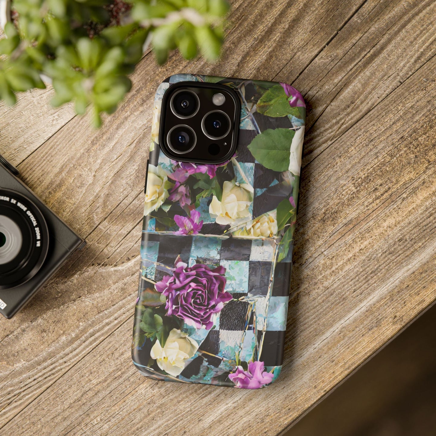 Checkerboard Tough Phone Case For iPhone, Samsung Galaxy, And Google Pixel