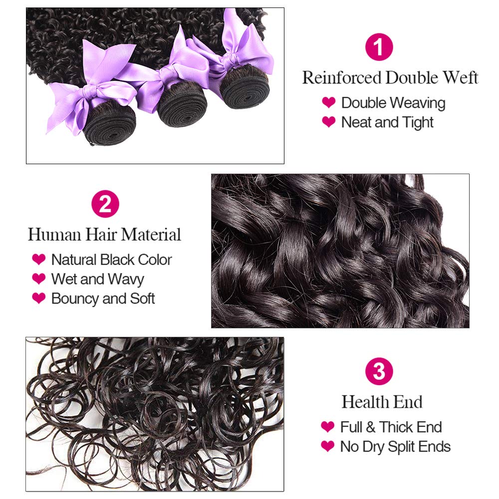 Laritaiya - 4 Virgin Brazilian Water Wave Bundles - 18, 20, 22, 24 Inch*